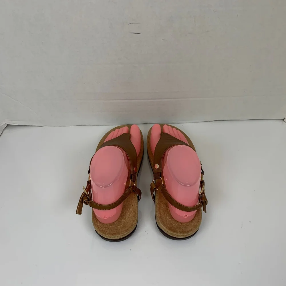 Vionic Kirra Women Brown Leather Thong Sandals Size 7 - Picture 7 of 11